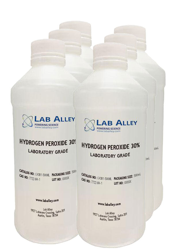 Hydrogen Peroxide, Lab Grade, 30%, 6x500mL