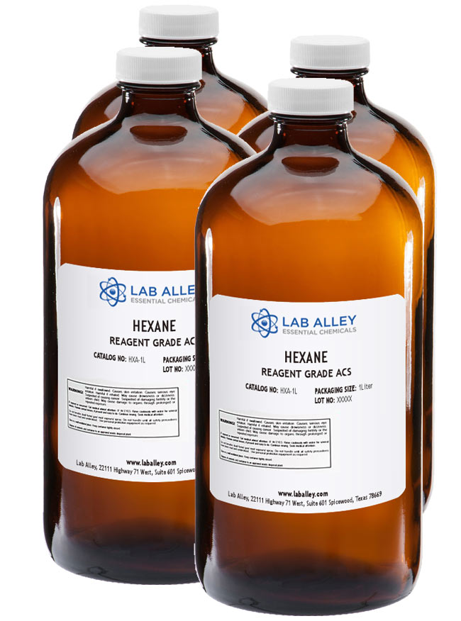 Hexanes 99.9% ACS Grade, 4x1 Liter Case