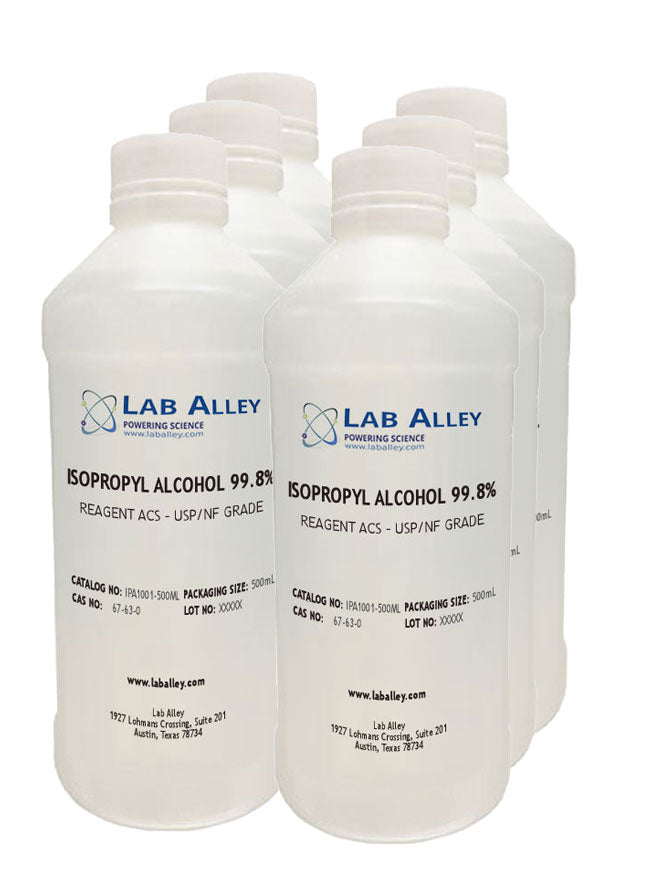 Isopropyl Alcohol, ACS/USP Grade, 99.8%, 6x500mL