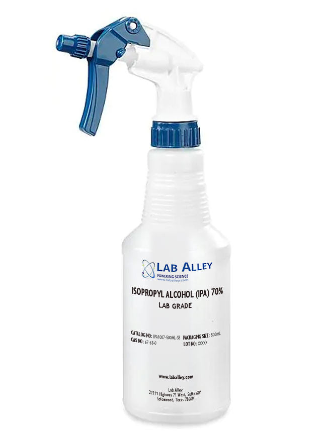 Isopropyl Alcohol Spray Bottle, Lab Grade, 70%, 500mL