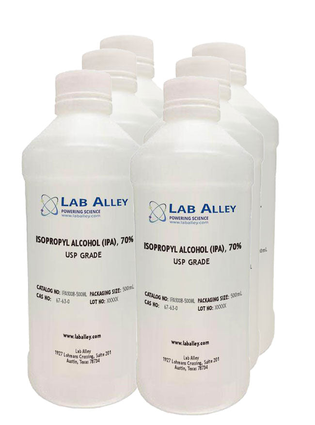 Isopropyl Alcohol, USP Grade, 70%, 6x500mL