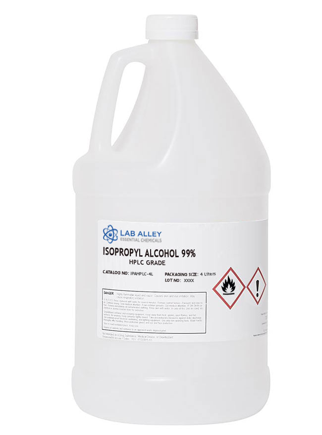 Isopropyl Alcohol 99% HPLC Grade, 4 Liters