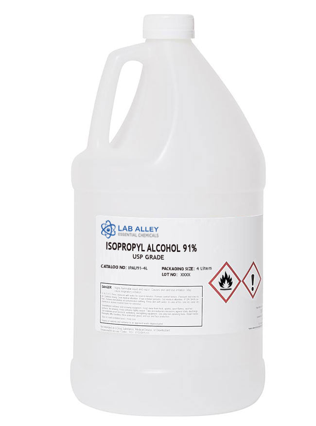 Isopropyl Alcohol, USP Grade, 91%, 4 Liters
