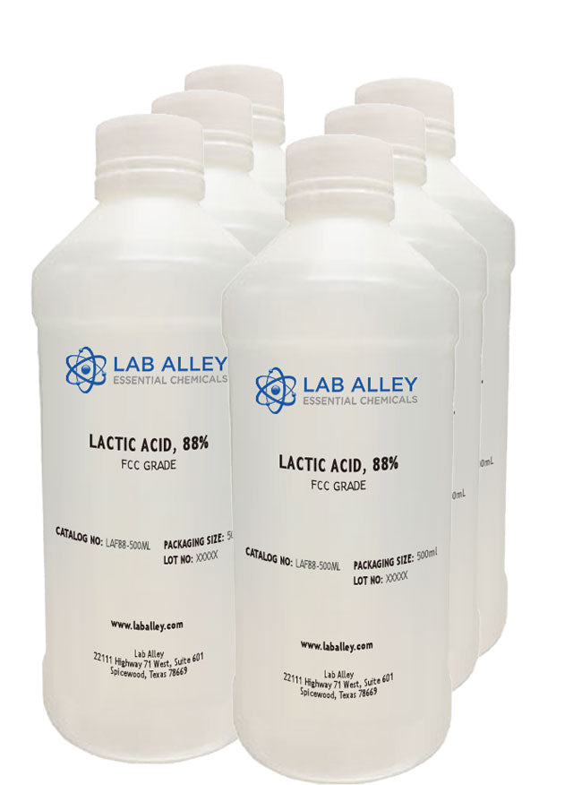 Lactic Acid 88%, FCC/Food Grade, 6 x 500mL Case