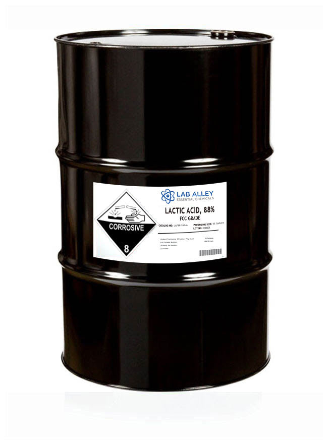 Lactic Acid 88%, FCC/Food Grade, 55 Gallons