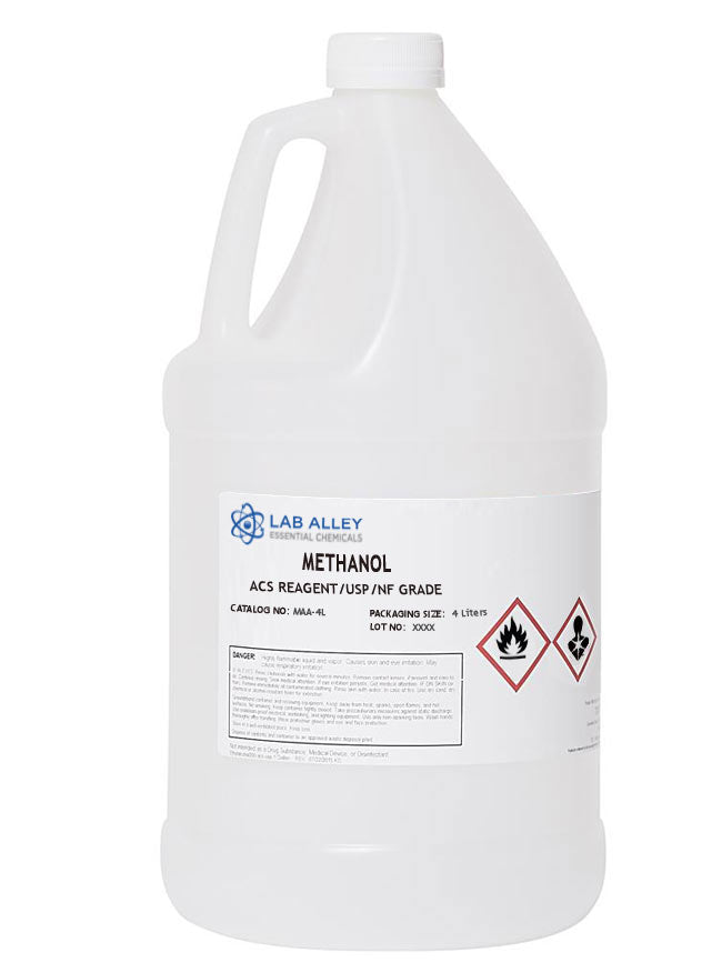 Methanol, Certified ACS Reagent/USP/NF Grade, ≥99.8%, 4 Liter