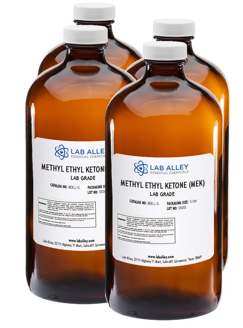 Methyl Ethyl Ketone (MEK), Lab Grade, 4 x 1 Liter Case