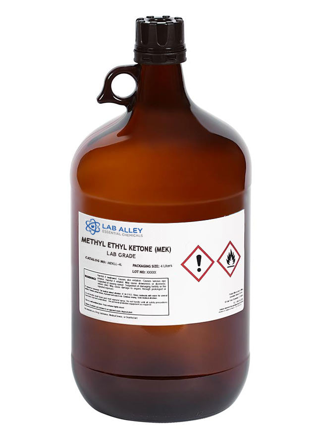 Methyl Ethyl Ketone (MEK), Lab Grade, 4 Liters