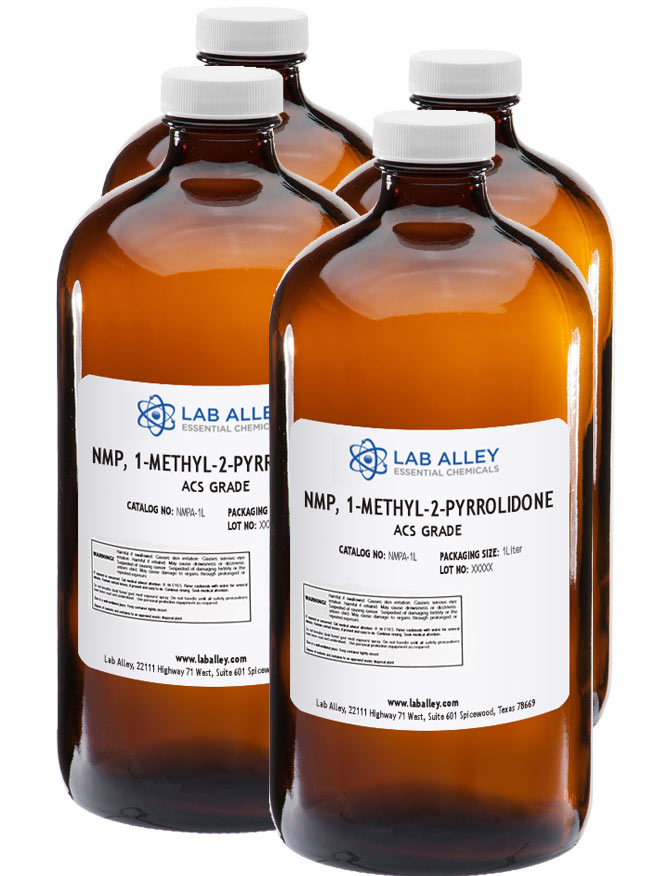 NMP, 1-Methyl-2-Pyrrolidone, ACS Grade, 4 x 1 Liter Case