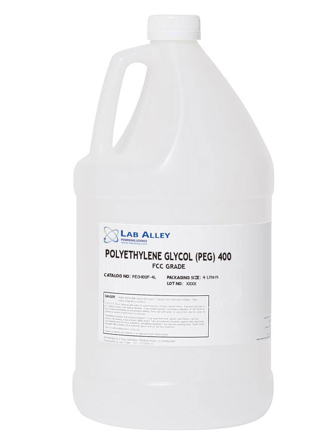 Polyethylene Glycol (PEG) 400, FCC Grade, 4 Liters