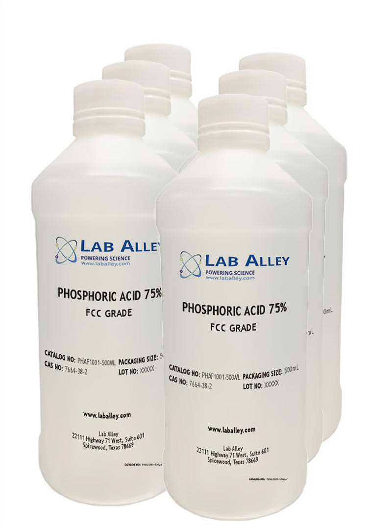 Phosphoric Acid, Food Grade (FCC), Kosher, 75%, 6x500 mL