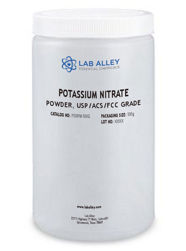 Potassium Nitrate Powder, USP/ACS/FCC Grade, 500 Grams