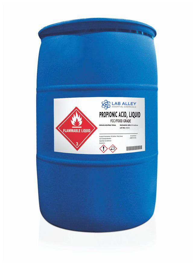 Propionic Acid, Liquid, FCC/Food Grade, 55 Gallons