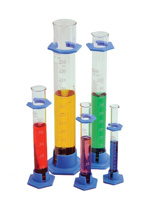 Graduated Cylinders, Borosilicate Glass, Plastic Base, Class B