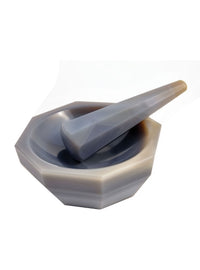 Mortar & Pestle Set, Agate Stone, Mortar OD