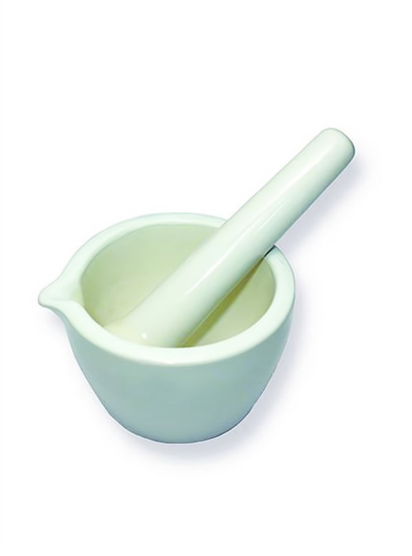 Mortar & Pestle Set, Porcelain, Fully Glazed