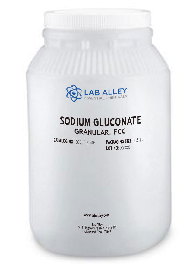 Sodium Gluconate, Granular, FCC/Food Grade, 2.5 Kilograms