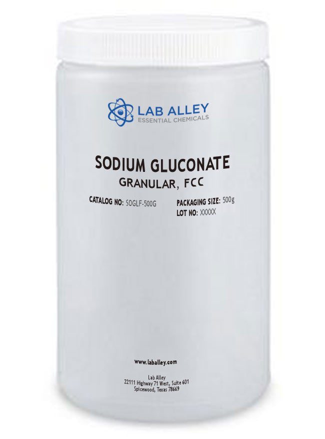 Sodium Gluconate, Granular, FCC/Food Grade, 500 Grams