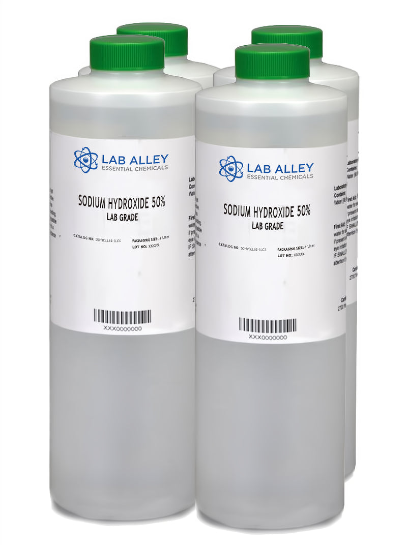 Sodium Hydroxide 50% Solution, Lab/Technical Grade, 4 x 1 Liter Case