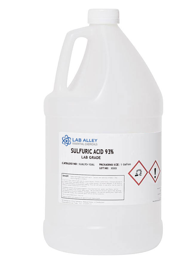 Sulfuric Acid 93% (92-94%) Solution, Lab Grade, 1 Galllon