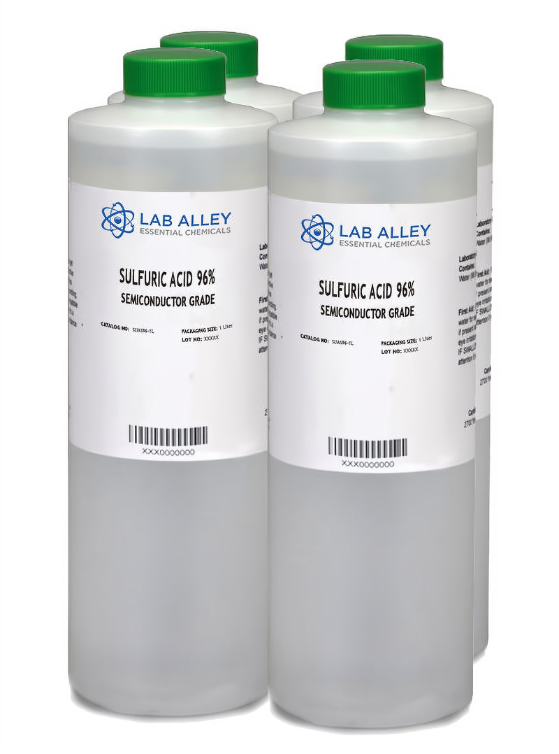 Sulfuric Acid 96% Solution, Semiconductor Grade, 4 x 1 Liter Case