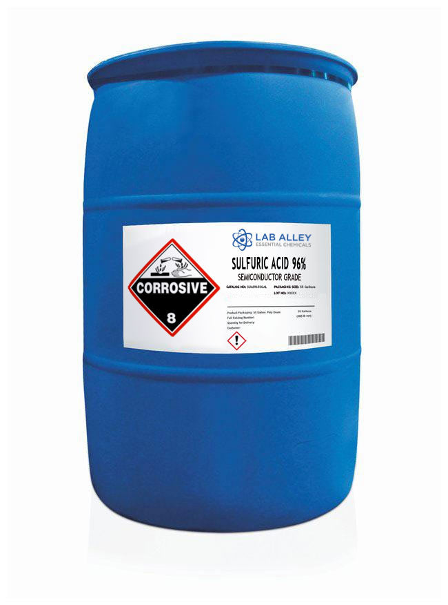 Sulfuric Acid 96% Solution, Semiconductor Grade, 55 Gallons