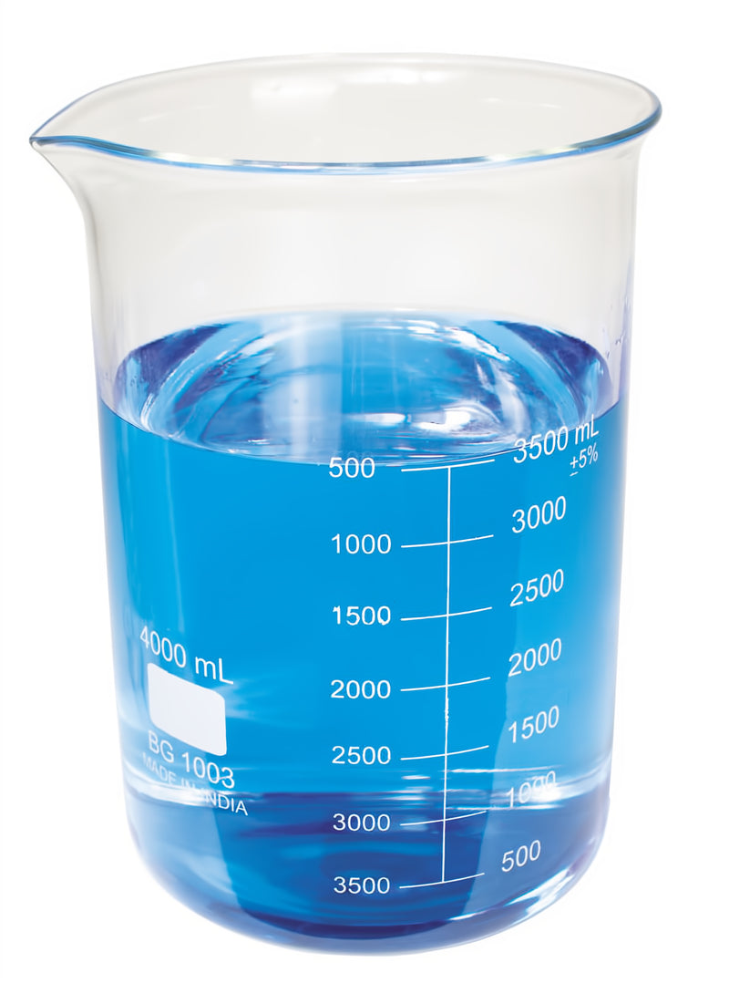 Heavy Duty Glass Beakers, Low Form, 4000mL