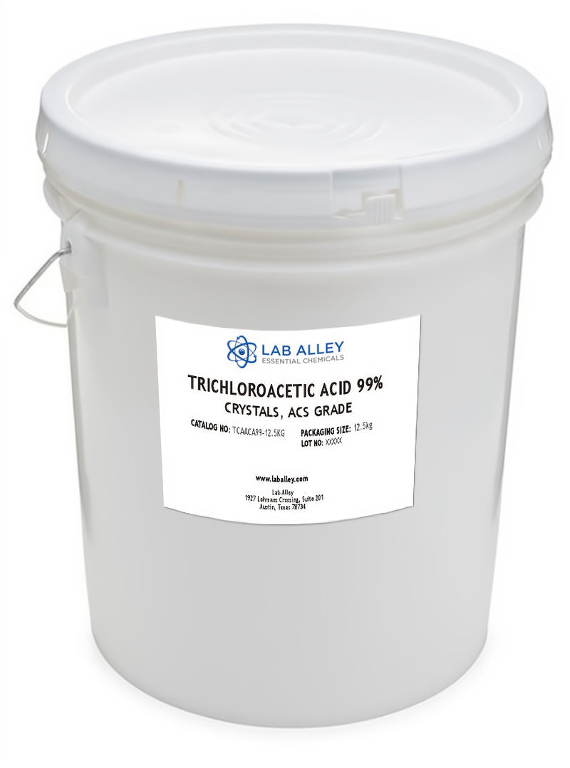  trichloroacetic acid crystals 99% ACS Grade, 12.5KG for sale at laballey.com