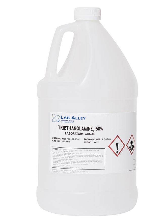 Triethanolamine, Lab Grade, 50%, 1 Gallon