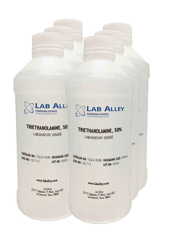 Triethanolamine, Lab Grade, 50%, 6x500ml