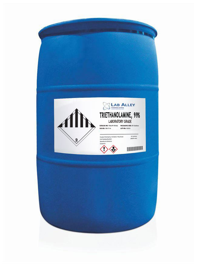 Triethanolamine, Lab Grade, ≥99%, 55 Gallons