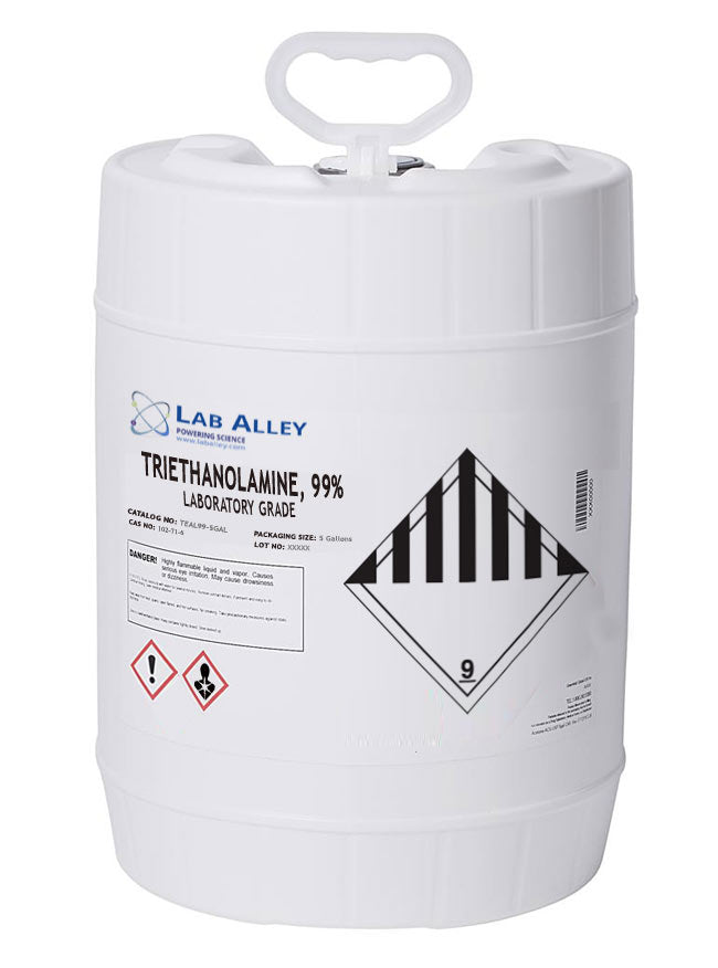 Triethanolamine, Lab Grade, ≥99%, 5 Gallons