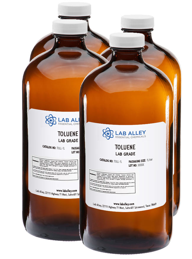 Toluene Lab Grade, 4 x 1 Liter Case