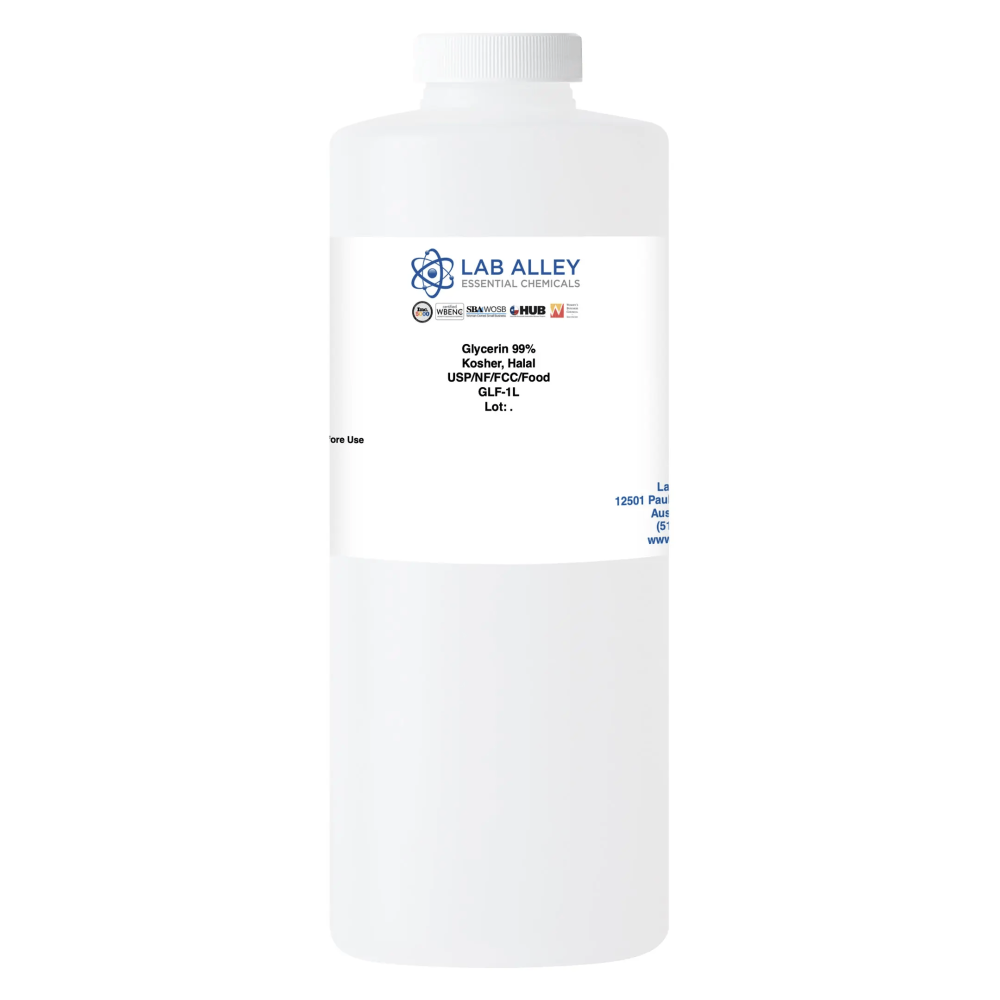 Glycerin 99% USP/NF/FCC/Food Grade, Kosher, Halal