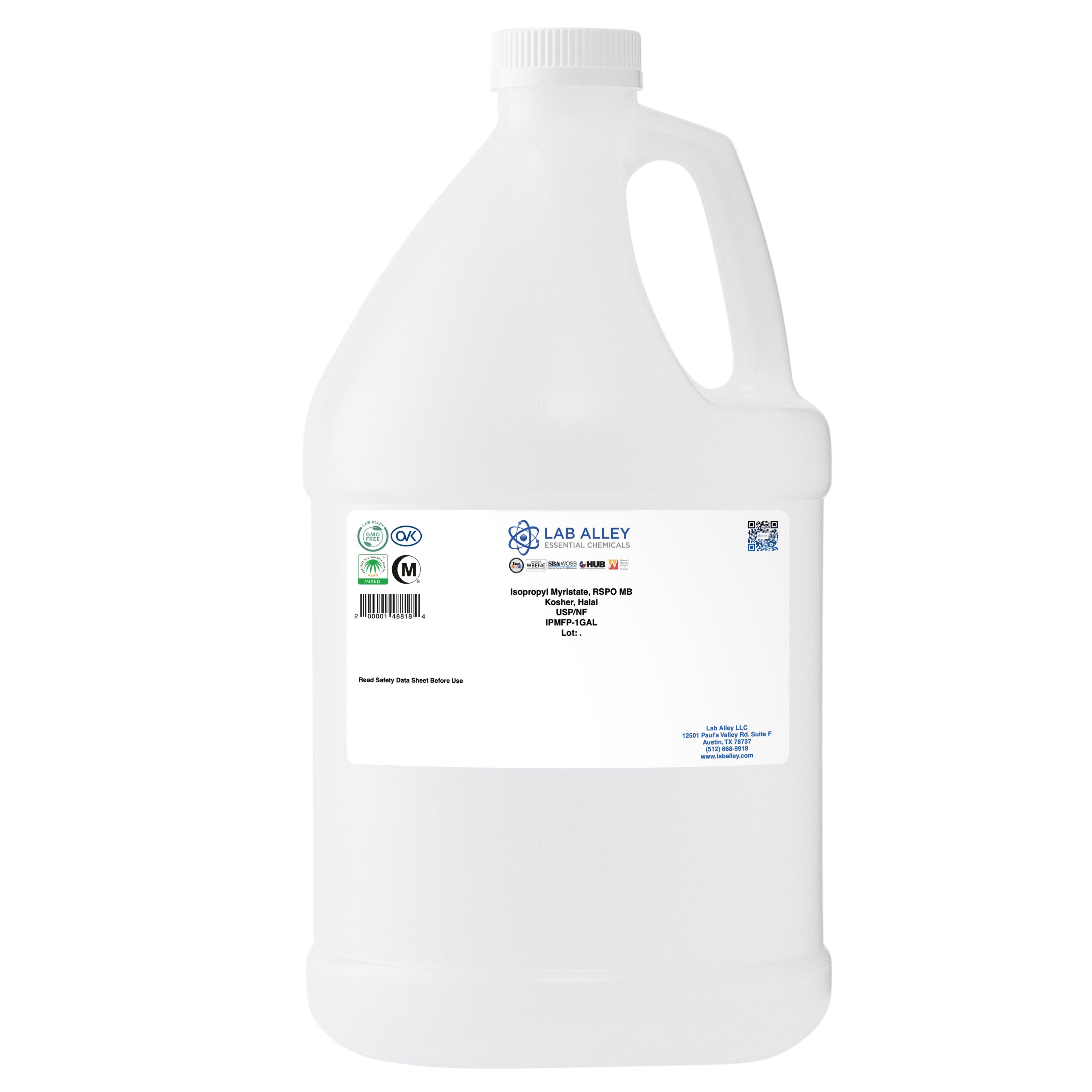 Isopropyl Myristate, Derived from Palm, RSPO MB, Kosher, Halal