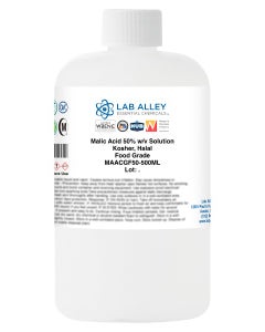 Malic Acid 50% w/v Solution, Food Grade, Kosher, Halal
