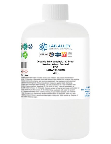 Organic Ethyl Alcohol, Wheat, 190 Proof, FCC Grade, Kosher