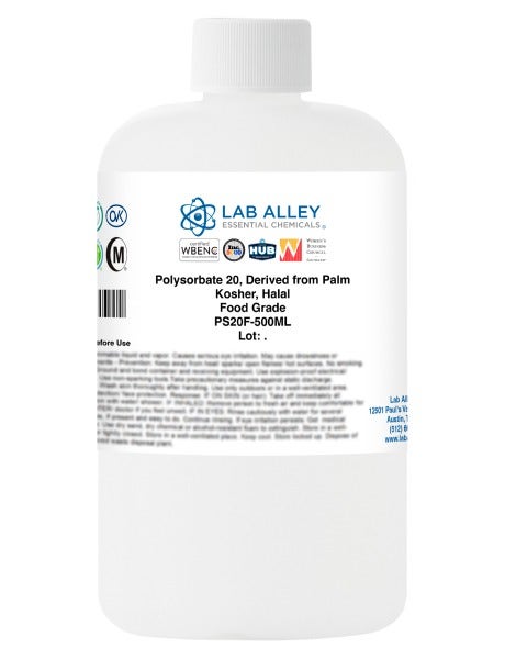 Polysorbate 20, Derived from Palm, Food Grade, Kosher, Halal