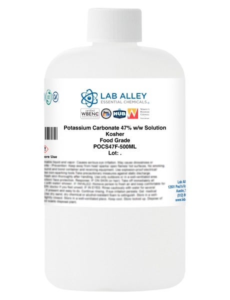 Potassium Carbonate, 47% w/w Solution, Kosher, Food Grade