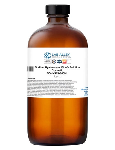 Sodium Hyaluronate 1% w/v Solution, Cosmetic Grade