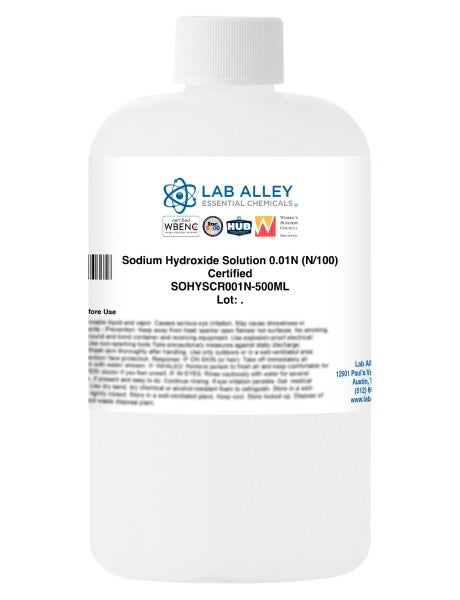 Sodium Hydroxide Solution 0.01N (N/100), Certified Grade
