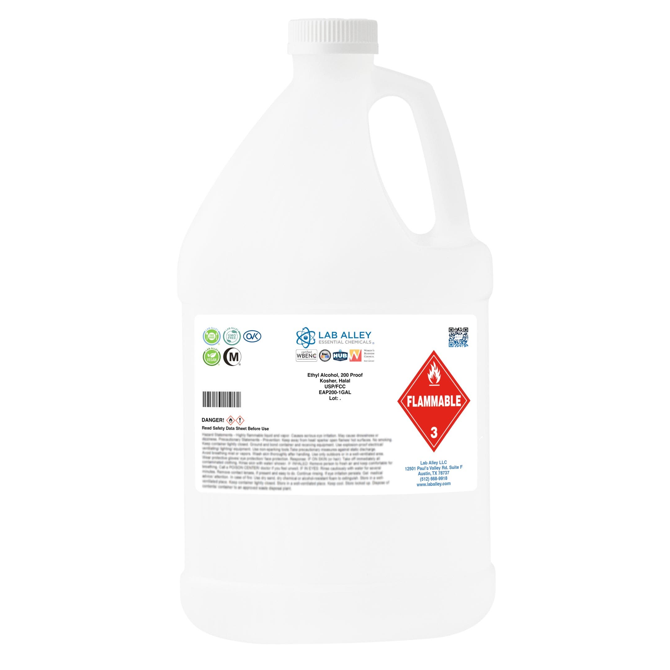 Ethanol 200 Proof Undenatured Alcohol USP FCC Food Grade