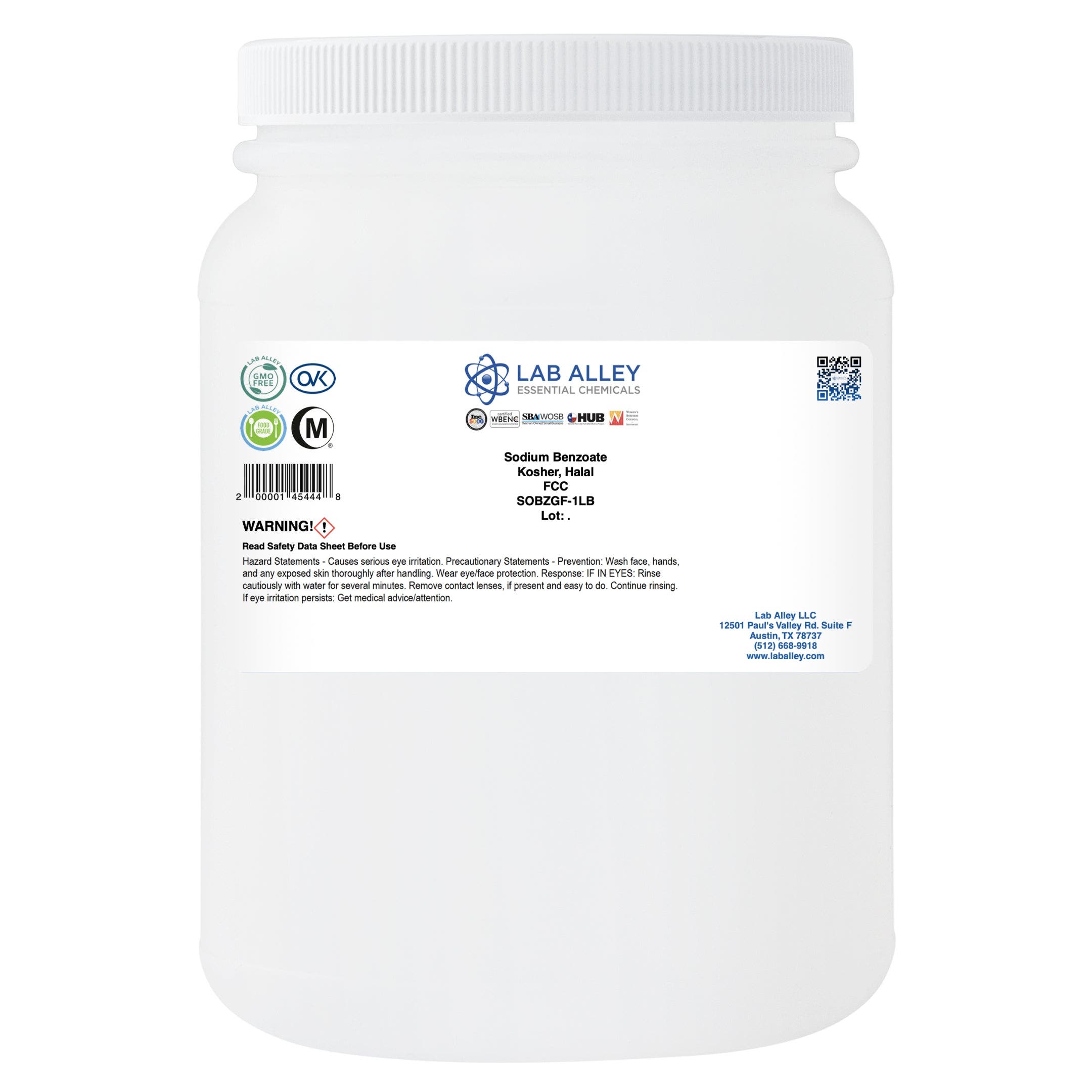 Sodium Benzoate, Food Grade, Kosher, Halal