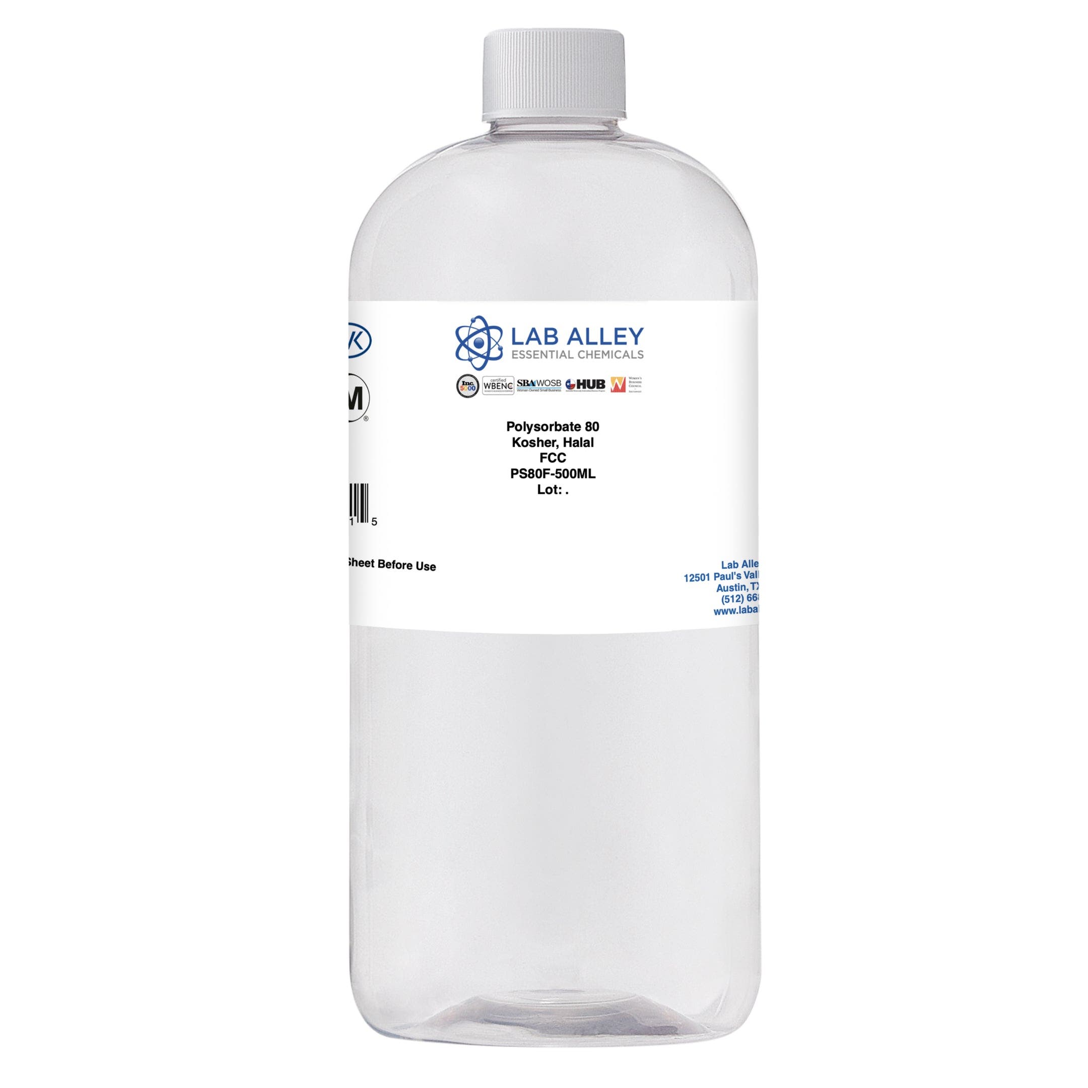 Polysorbate 80, Food Grade, Kosher, Halal