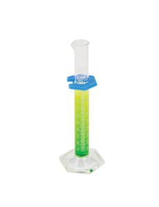 Graduated Glass Cylinders with Hex Base & Double Metric Scale, Class B, Borosilicate Glass