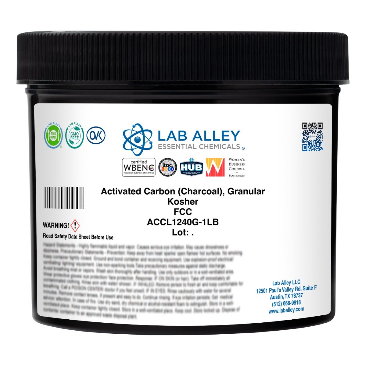 Activated Carbon (Charcoal), Granular, Food Grade, Kosher