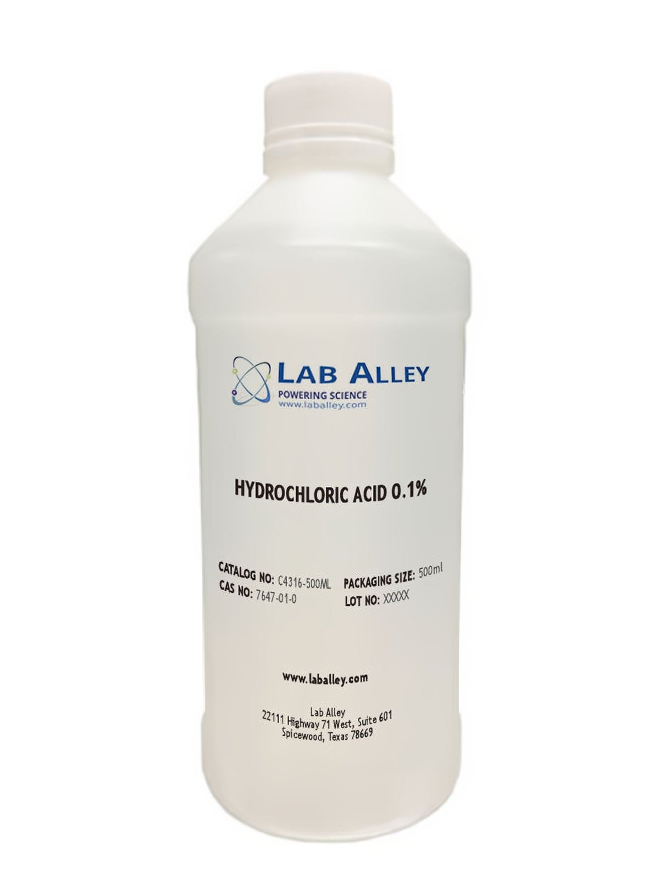 Hydrochloric Acid 0.1% Solution, Lab Grade