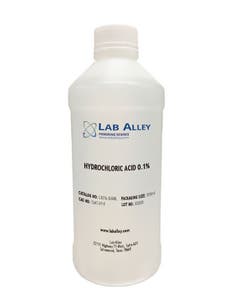 Hydrochloric Acid 0.1% Solution, Lab Grade