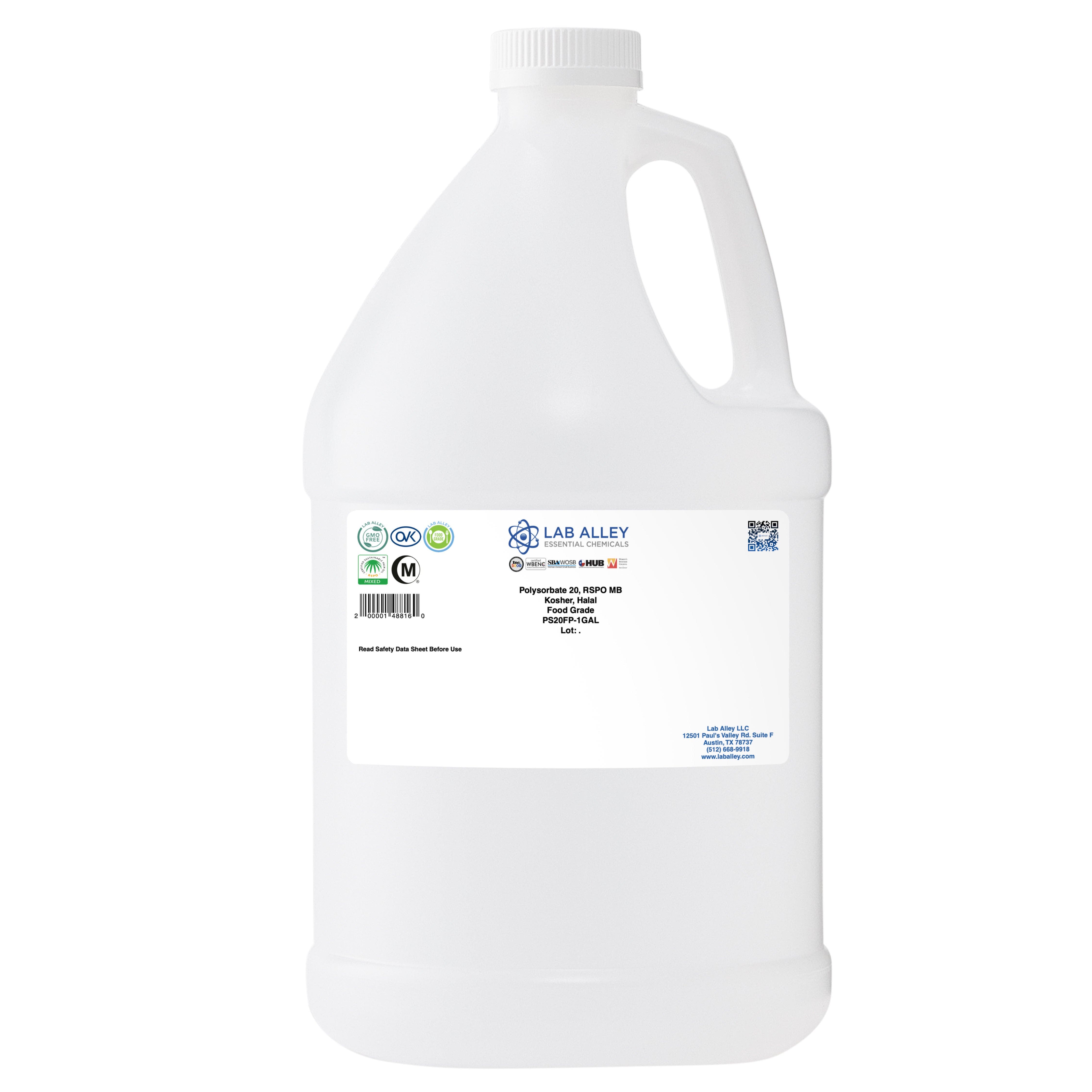 Polysorbate 20, Derived from Palm, RSPO MB, Kosher, Halal