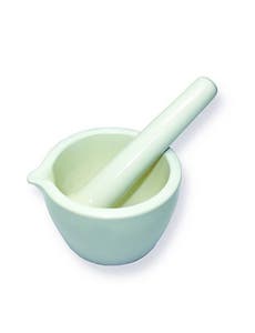 Mortar & Pestle Set, Porcelain, Fully Glazed